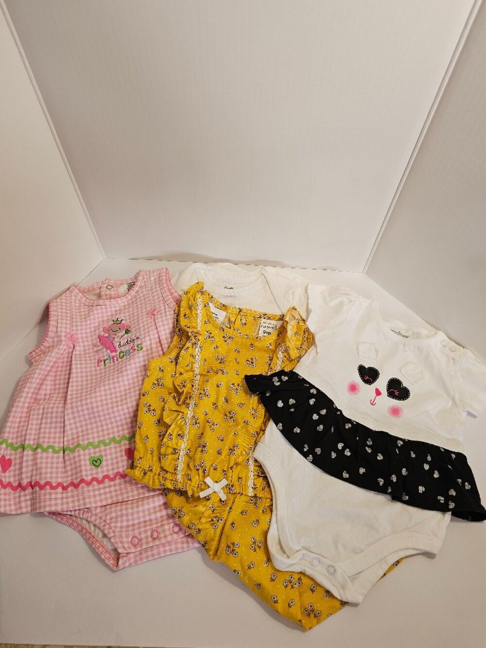 NWT - Baby Girls Summer Onesie & Dresses Lot - Pink, Yellow, White, Black